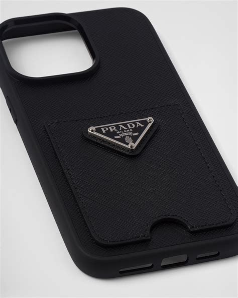 case iphone 14 pro max prada|Black Saffiano Leather Cover For Iphone 14 Pro Max .